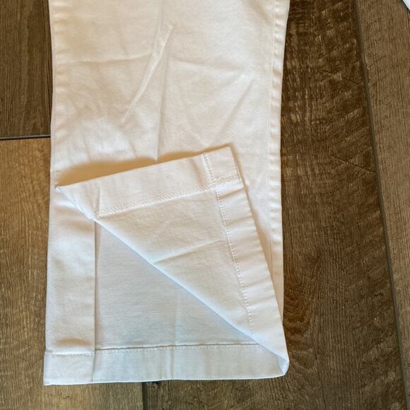 ANN TAYLOR LOFT Stretch White Straight Leg Ankle Slit Trouser Size 12 - Picture 4 of 8